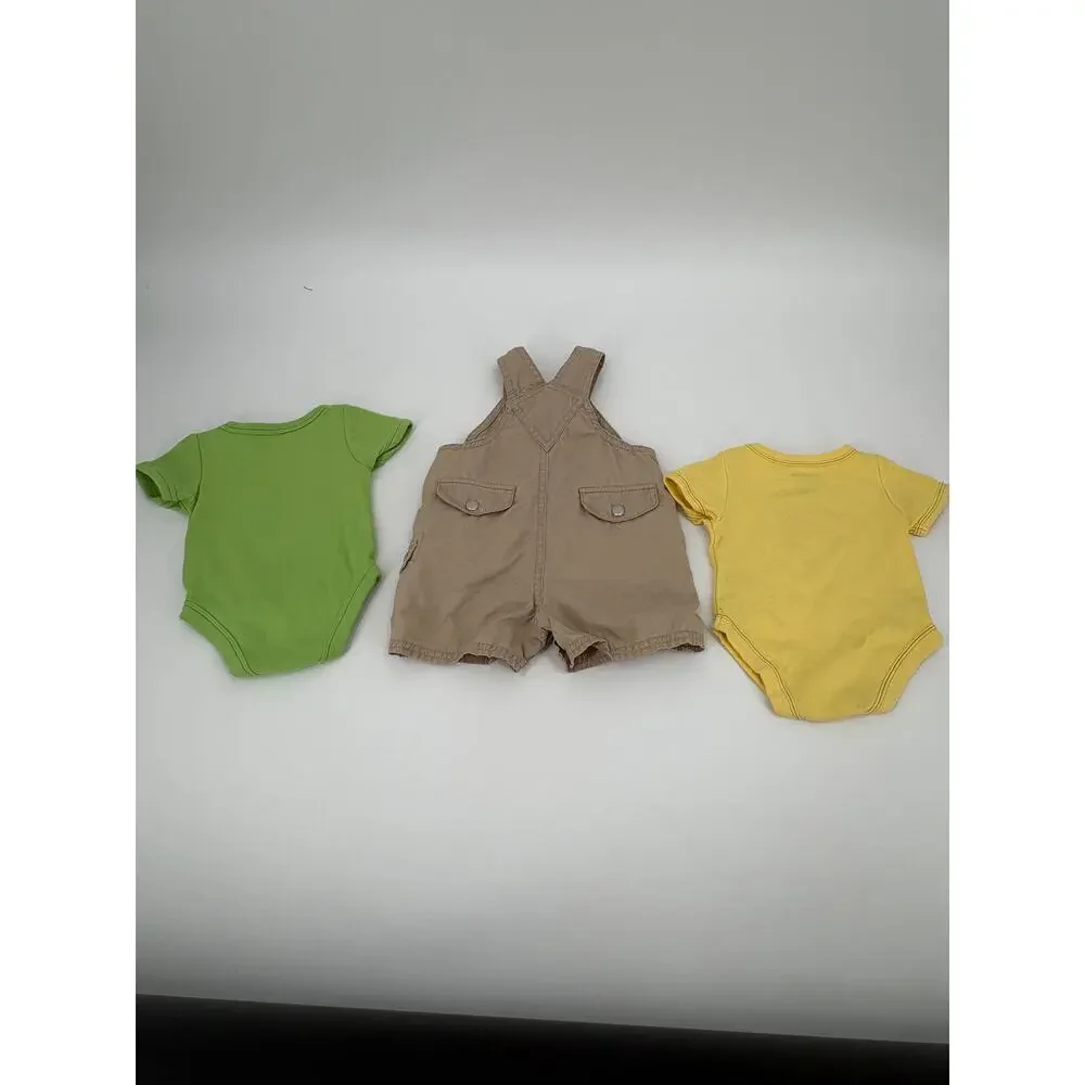 Baby Boy 3-Piece Outfit Bundle Newborn 3M Geranimals Fish Octopus Cargo Overalls